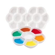 Paleta De Tinta Plástica Com 7 Cavidades Para Aquarela E Gouache, Redonda Branca, 13 Peças Paleta De Tinta Plástica Com 7 Cavidades Para Aquarela E Gouache, Redonda Branca, 13 Peças