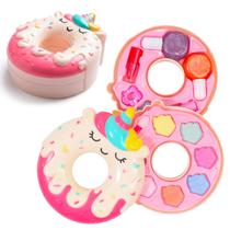 Paleta Donuts Estojo De Maquiagem Com Sombra Batom E Esmalte Para Crianças