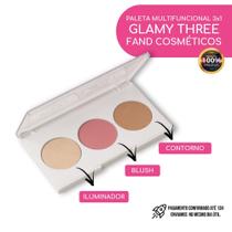 Paleta Glamy Three Multifuncional 3x1 (Contorno, Blush e Iluminador) Fand Makeup