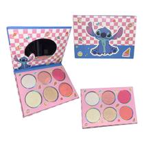 Paleta Maquiagem Blush Iluminador Lilo Stitch Menina 6 Cores Infantil Presente Make Divertida