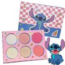 Paleta Maquiagem Blush Iluminador Lilo Stitch Menina 6 Cores Infantil Presente Make Divertida