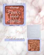 Paleta Marmorizada Contorno e Iluminador Ruby Rose Cor:Medium