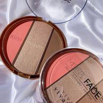 Paleta Multi Face Blush,Iluminador e Contorno - Vivai