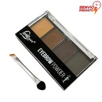 Paleta Sombra Pó Maquiagem Sobrancelha 3 Tons Com Primer Love Yes