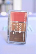 Paleta trio contorno, ilumniador e blush mood feels ruby rose diversas