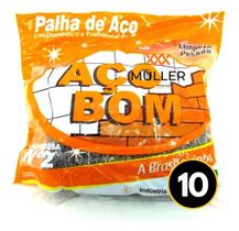 Palha De Aço Grossa N2 Aço Bom - 10 Unidades