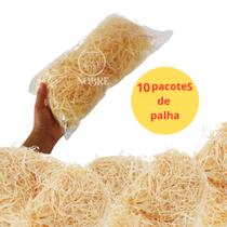 Palha decorativa natural para cestas e decorações - pacote de palha 40gr