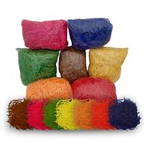 Palha Madeira Colorida Natural Decorativa para Cestas 100g Artesanato