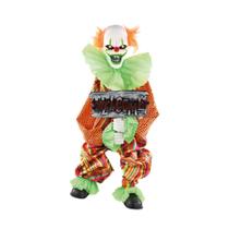 Palhaco yago decorativo luz som movimento 43cm halloween