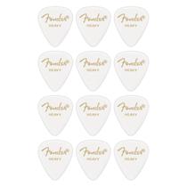 Palheta Fender Heavy Celuloide Classic 351 Shape White Cell Quantidade:12 Pçs