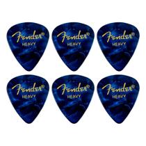 Palheta Fender Heavy Celuloide Premium 351 Shape Blue Quantidade:6 Pçs