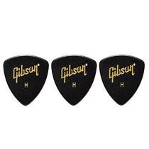 Palheta Gibson Celuloide Wedge Heavy Preto 3 Unidades