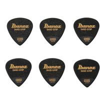 Palheta Ibanez Sand Grip Wizard 0.8 Medium Preta Pack Com 6 PPA16MSG-BK