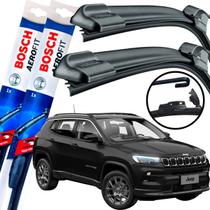 Palheta Limpador De Parabrisa Par Dianteiro Silicone Bosh Jeep Compass Tigershark 2017 2018 2019 2020 2021 2022 2023 2024 BOSCH