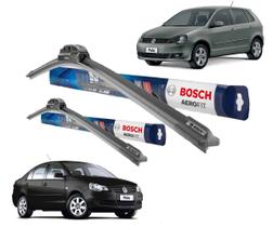 Palheta Limpador Parabrisa Original Bosch VW Polo Hatch e Sedan 2002 2003 2004 2005 2006 2007 2008