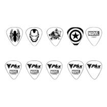 Palheta Marvel 0.46mm Fina Branca com Estampas Variadas