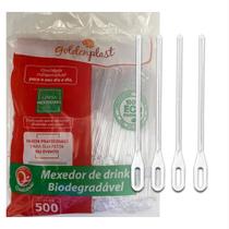 Palheta Mexedor De Café Drink Plastic Descartável 11Cm C/500 - Goldenplast