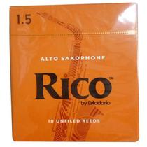Palheta Sax Alto 1,5 Rico Rja1015 Caixa 10 Palhetas Madeira - Rico