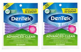 Palhetas de fio dental DenTek Complete Clean Easy Reach 32 quilates (pacote com 2)