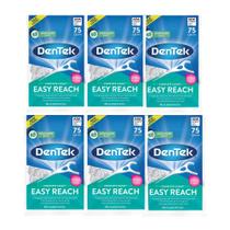 Palhetas de fio dental DenTek Complete Clean Easy Reach 75 ct (pacote com 6) Palhetas de fio dental DenTek Complete Clean Easy Reach 75 ct (pacote com 6)