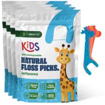 Palhetas de fio dental GoecoVita Kids Biodegradáveis, pacote com 200