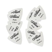 Palhetas De Guitarra De Metal Prata 0.3mm Finas 10 Peças Duráveis Alice Profissionais Para Baixo E Palhetas De Guitarra De Metal Prata 0.3mm Finas 10 Peças Duráveis Alice Profissionais Para Baixo E
