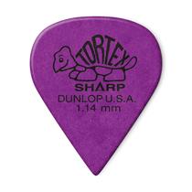 Palhetas de guitarra Dunlop Tortex Sharp 1,14 mm roxas, pacote com 72