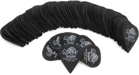 Palhetas de guitarra Dunlop Tortex Sharp 1,35 mm pretas, pacote com 72