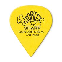 Palhetas de guitarra Dunlop Tortex Sharp 7,3 mm amarelas, pacote com 72