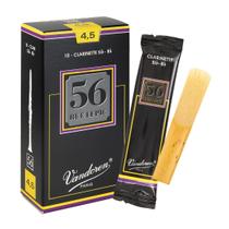 Palhetas para clarinete Vandoren 56 Rue Lepic Bb Strength 4.5, pacote com 10