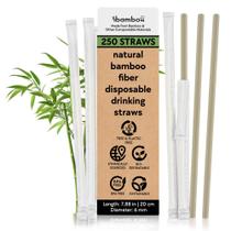Palhinhas de bambu Ibambo Powder, pacote com 250, 100% compostáveis Palhinhas de bambu Ibambo Powder, pacote com 250, 100% compostáveis