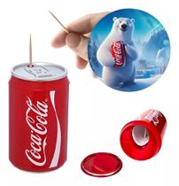 Paliteiro Automático Coca Cola Porta Palito de Dente Lata Original Hauskraft