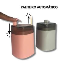 Paliteiro Automático Porta Palito de Dente Moderno e Divertido Cinza