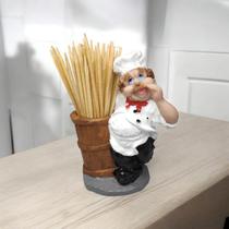 Paliteiro de mesa Cozinheiro de Resina Porta Palito Falando Paliteiro de mesa Cozinheiro de Resina Porta Palito Falando