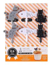Palitinhos decorativos para lancheira - gatinhos e peixinhos