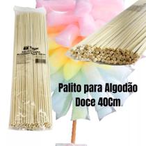Palito de algodão doce 40cm, Bambu, Reforçado com 500 unidades