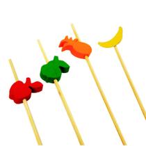 Palito de Bambu para Petiscos Frutas coloridas - SilverFestas