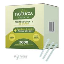 Palito de dente bambu embalado 1 a 1 individual sache c/2000