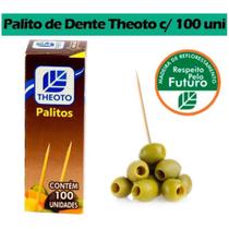 Palito De Dente Em Madeira Caixa C/ 100 Unidades Theoto