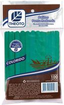 Palito De Madeira Para Sorvete Ponta Redonda Verde