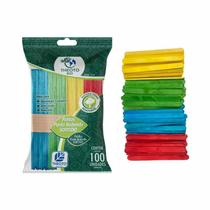 Palito de sorvete colorido 100 unidades Theoto