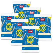 Palito de sorvete picolé em madeira com ponta redonda, escolha a quantidade