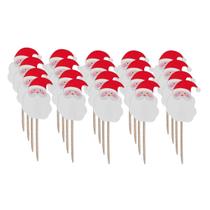 Palito Decorativo Natal Papai Noel Petisco Festa 10cm 20 UN