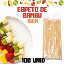 PALITO ESPETO BAMBU 100 unidades, 15 CM 2.5mm, espetinhos pequenos, resistente e super afiado SEKI