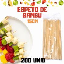 Palito Espeto Bambu Petisco lanches, 15cm Pct 200 Unid