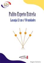 Palito Espeto de Bambu Estrela Laranja 12 cm c/50 unid. - Shiki - petisco, frutas, aperitivos (3220)