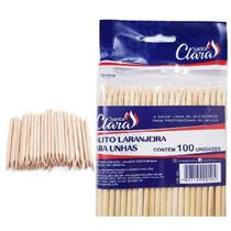 Palito Manicure para Unha Laranjeira 100 unidades Santa Clara