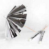 Palito para decoração Guarda Chuva Prateado - 12 un - 10 cm - Silver Festas Palito para decoração Guarda Chuva Prateado - 12 un - 10 cm - Silver Festas