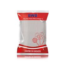 Palito para Pirulito Médio Cristal com 100 un. BWB Palito para Pirulito Médio Cristal com 100 un. BWB