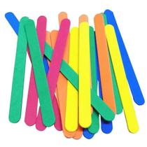 Palito picole colorido ponta redonda 100un